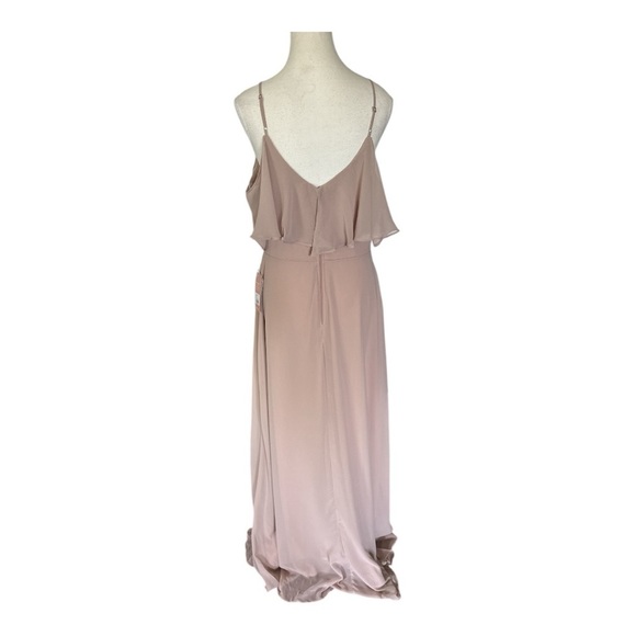 NWT Birdy Grey Jane Convertible Dress Chiffon Taupe Sz L - Picture 4 of 8